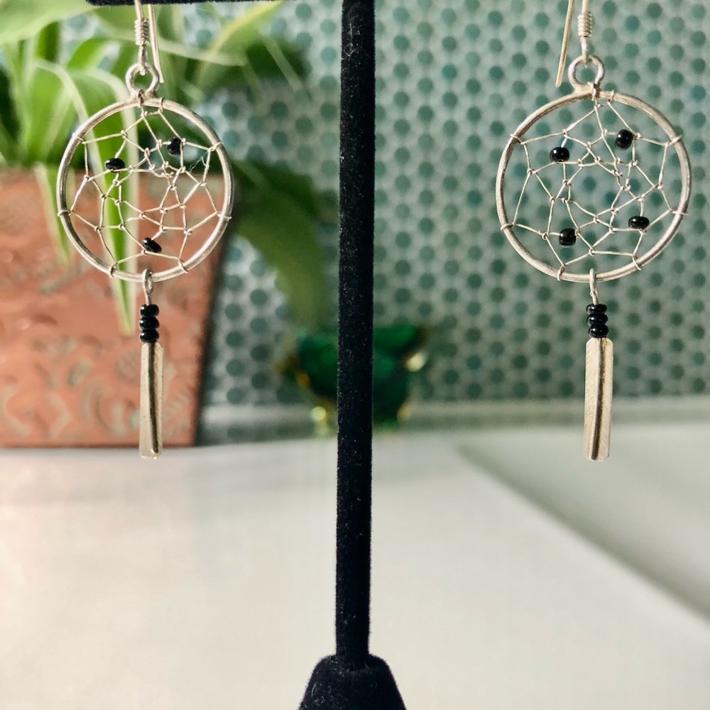 Silver Dreamcatcher Earrings